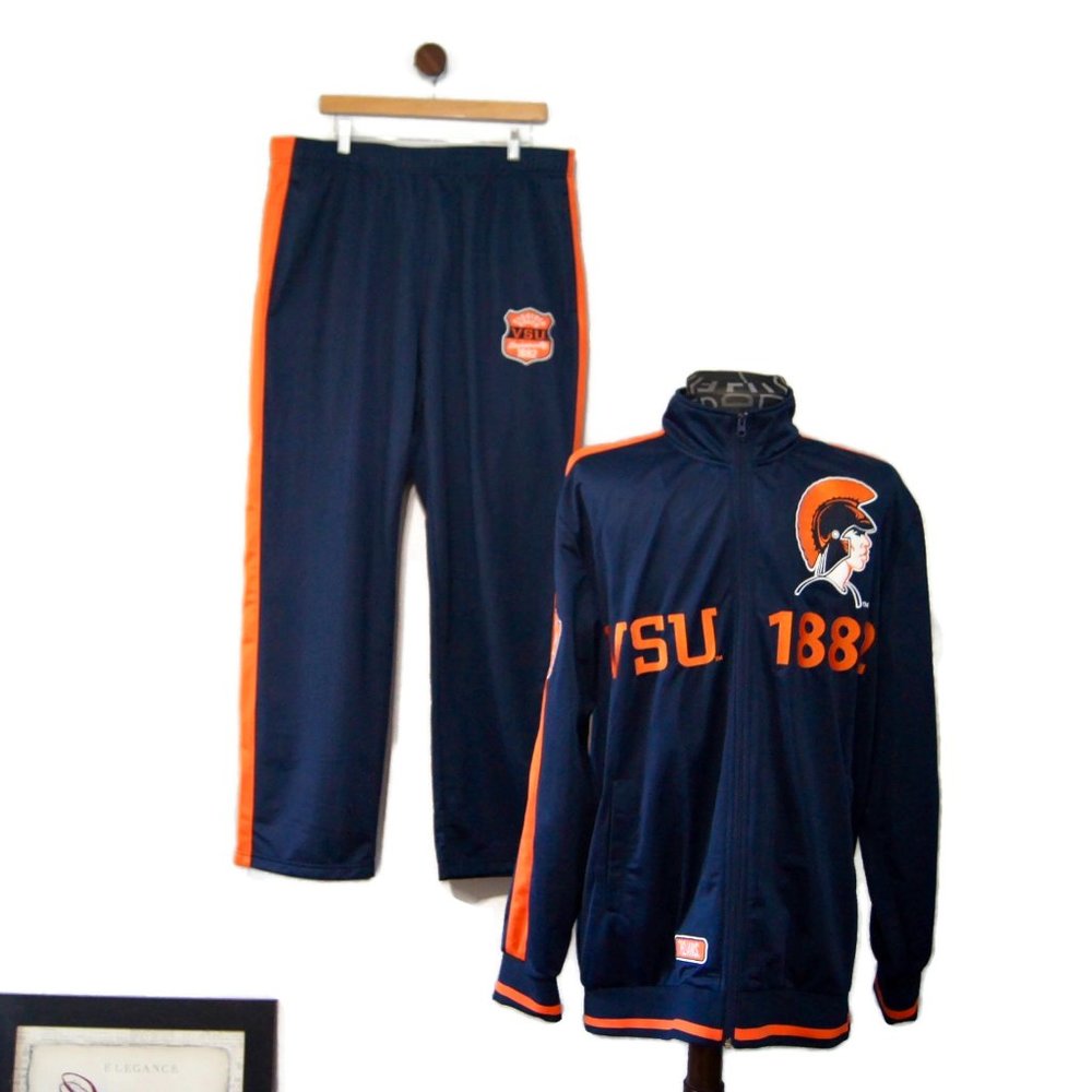 2-Pc Virginia State Trojans Zip Jacket Track Pants Suit Tracksuit 2X Big Boy